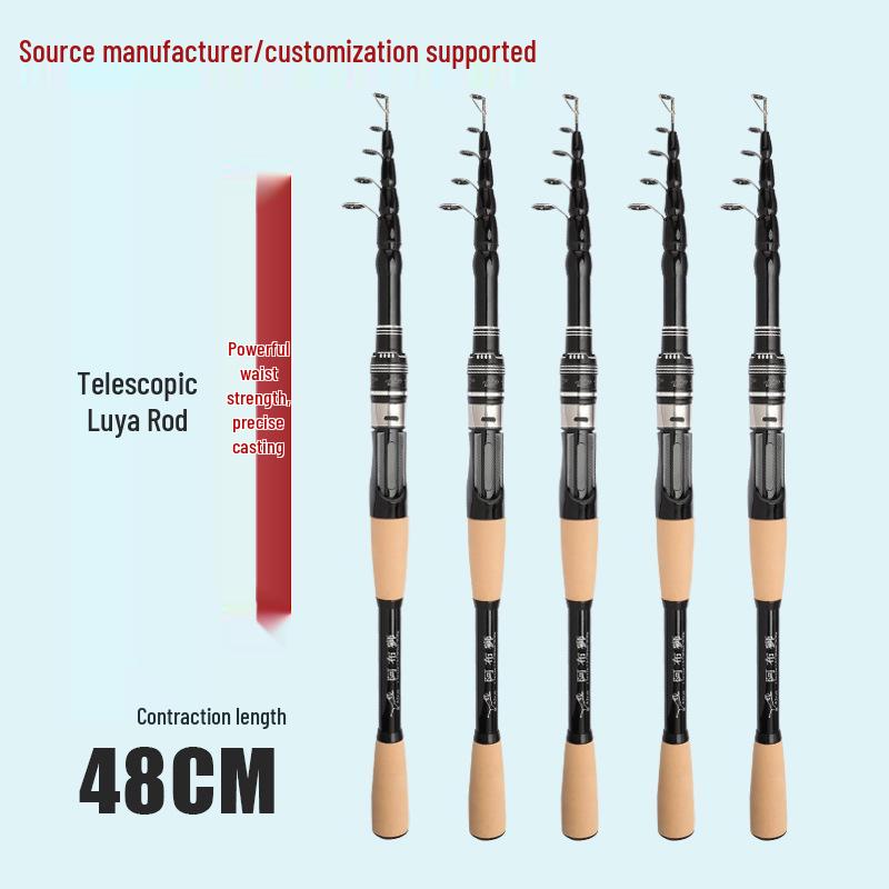 Cross-Wood Telescopic Metal Reel Bass Rod - Ultra Short, Lightweight, Popular In Europe & America