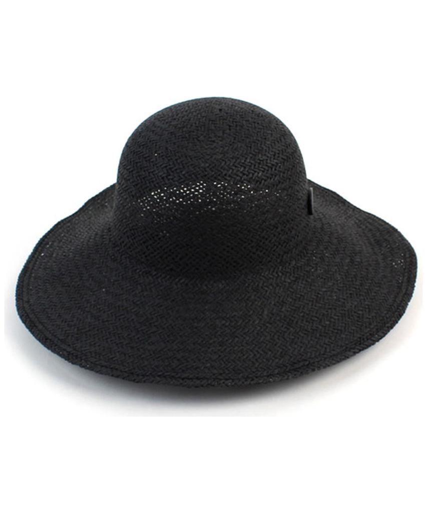 Summer Black Round Panama Hat