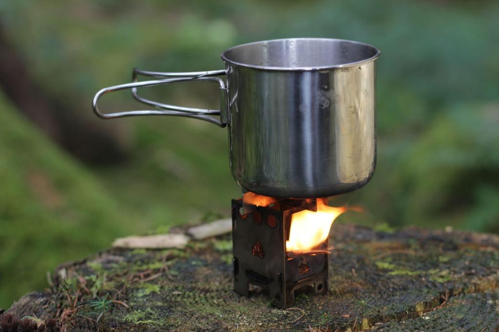 Bushbox EDC Micro Stove, Titanium Micro Cooker, Fire Pit, Portable Stove