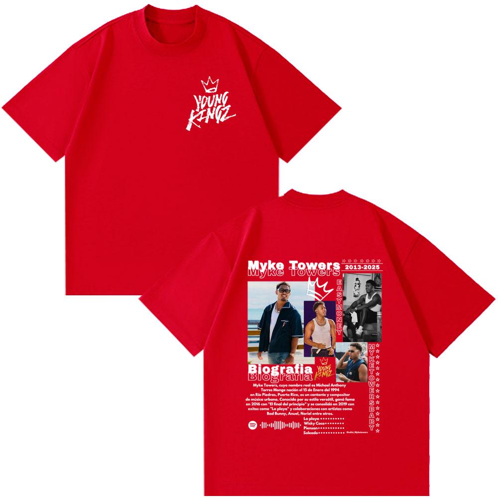 

Rapper Myke Towers 2026 Merch Tshirts Unisex Women Fashion Tee Tops Hip Hop Oversized TShirt Cotton Short Sleeve T-shirt Streetwear S
