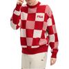 FILA Original Checkered Fashion Warm Pullover Knit Sweater Unisex sweater Water-Red F51M519402FRD