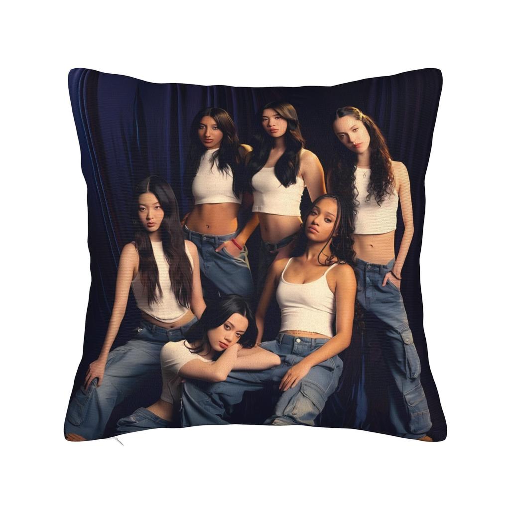 Katseye Kpop Music Girls Pillow Cover  Funny Pillow Case For Sofa Home Decoration Custom Cushion Cover Gift