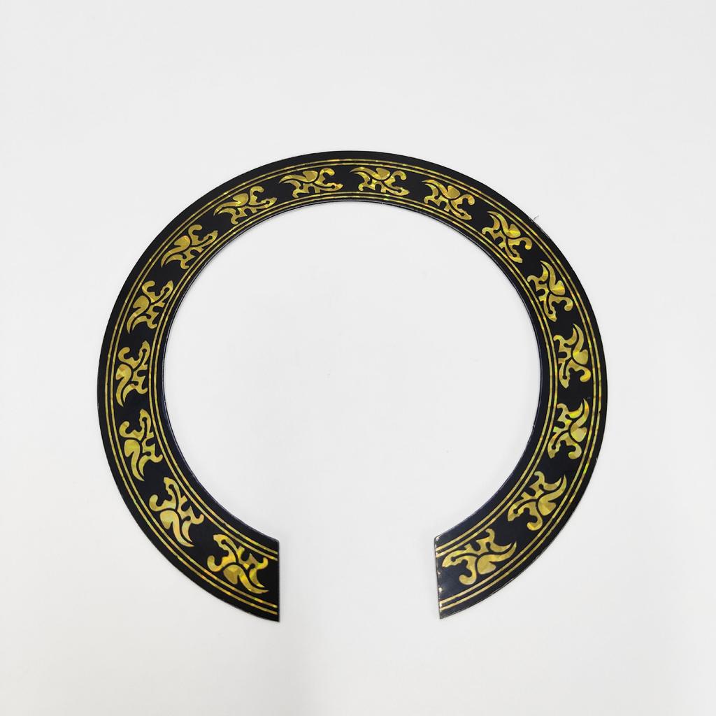 Folk Guitar Soundhole Stickers Durable PVC Self-Adhesive Soundhole Rings Decorative Protective Stickers for Classical Guitars with Adhesive Backing