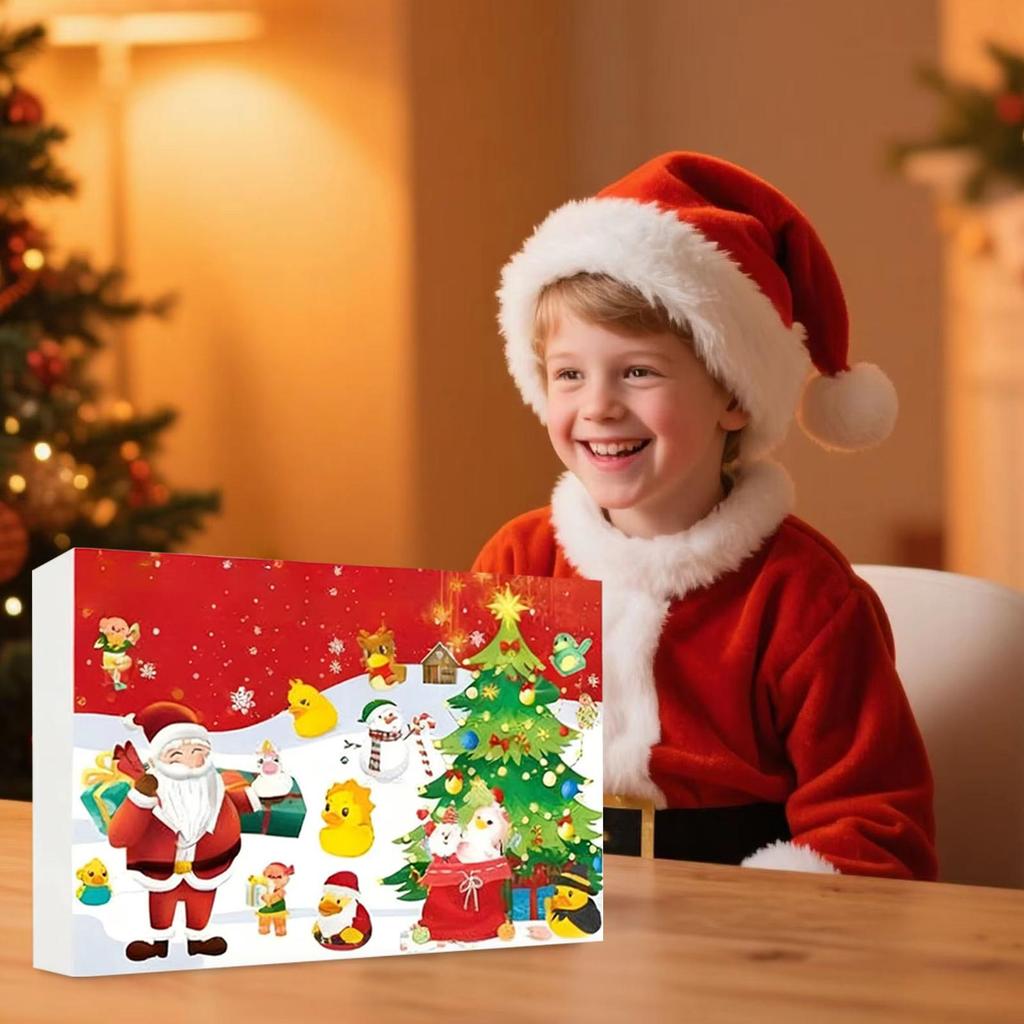 Christmas Calendar Duck Ornament Advent 2D Acrylic Decor 24 Days Duck Countdown Calendar For Home Car Rearview Christmas Tree