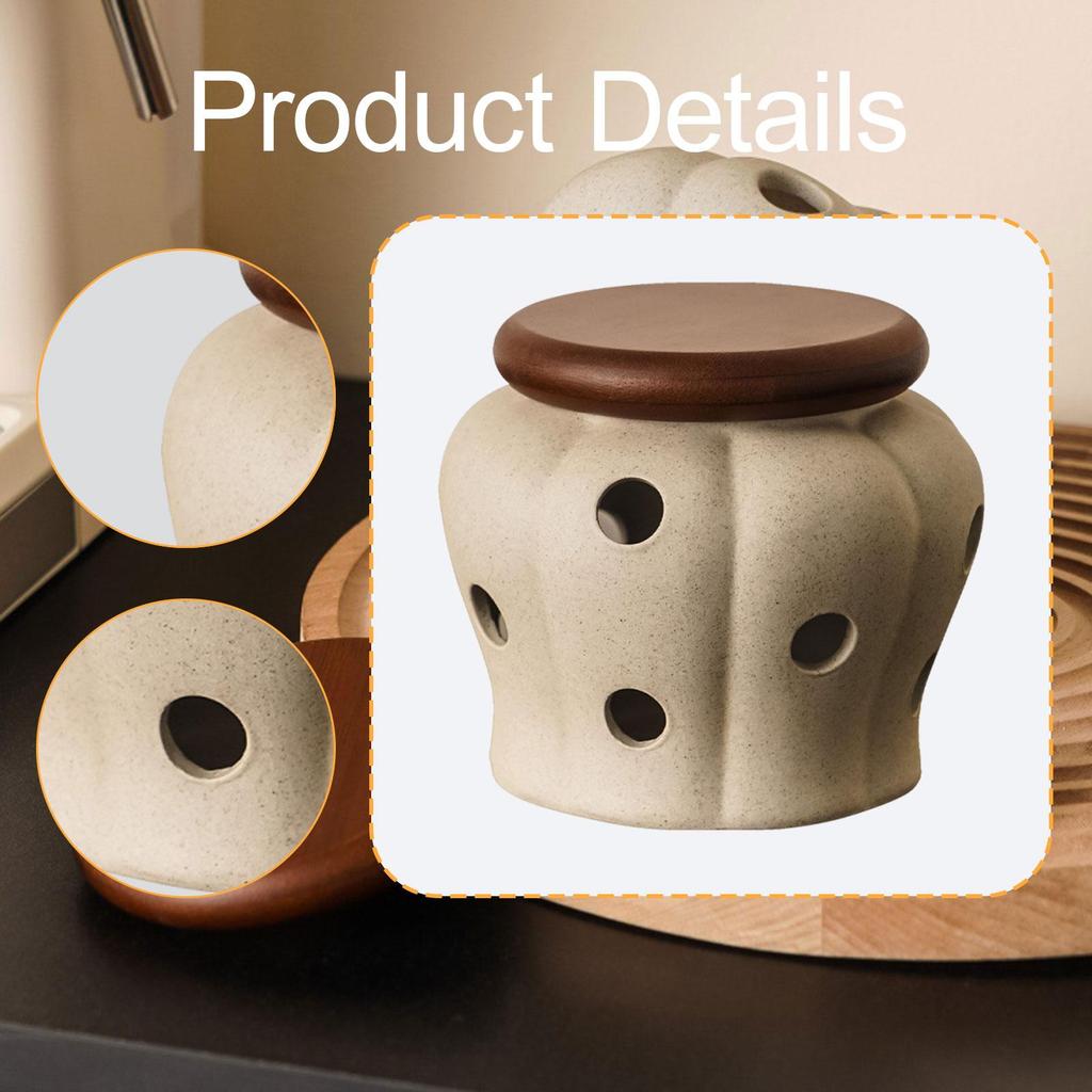 Ceramic Garlic Keeper Creative Storage Holder for Restaurant Home Kitchen