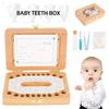 Wooden Baby Teeth Box Kids Keepsake Organizer Retro Baby Tooth Collection Box with Photo Frame Children Memory Box Newborn Gifts