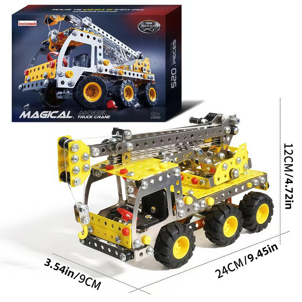 Teenagers Diy Metal Assembly Nut Combination Assembly Disassembly Dinosaur Engineering Vehicle 3D Stereoscopic Model Ornament