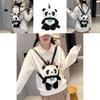 Cute Panda Plush Shoulder Bag With Zipper Pouch For Daily Use