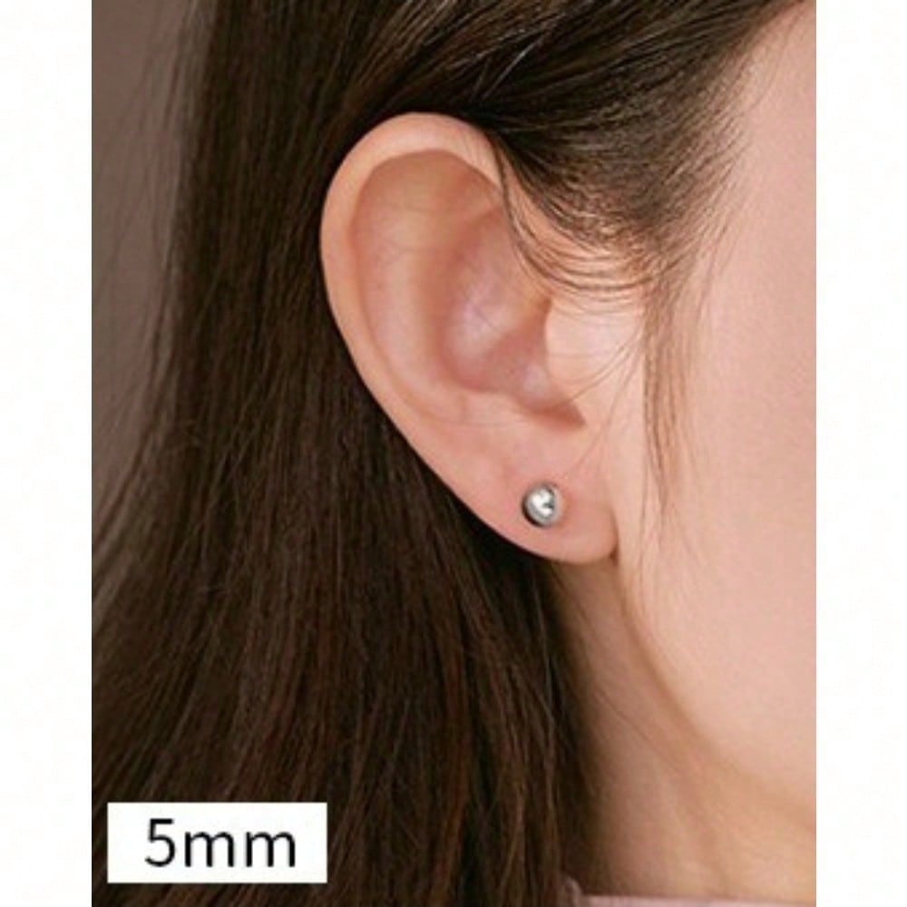 Simple Round Bead Stud Earrings, Double-ended Mini Stud Earrings, No-pick Ear Jewelry for Sleeping.