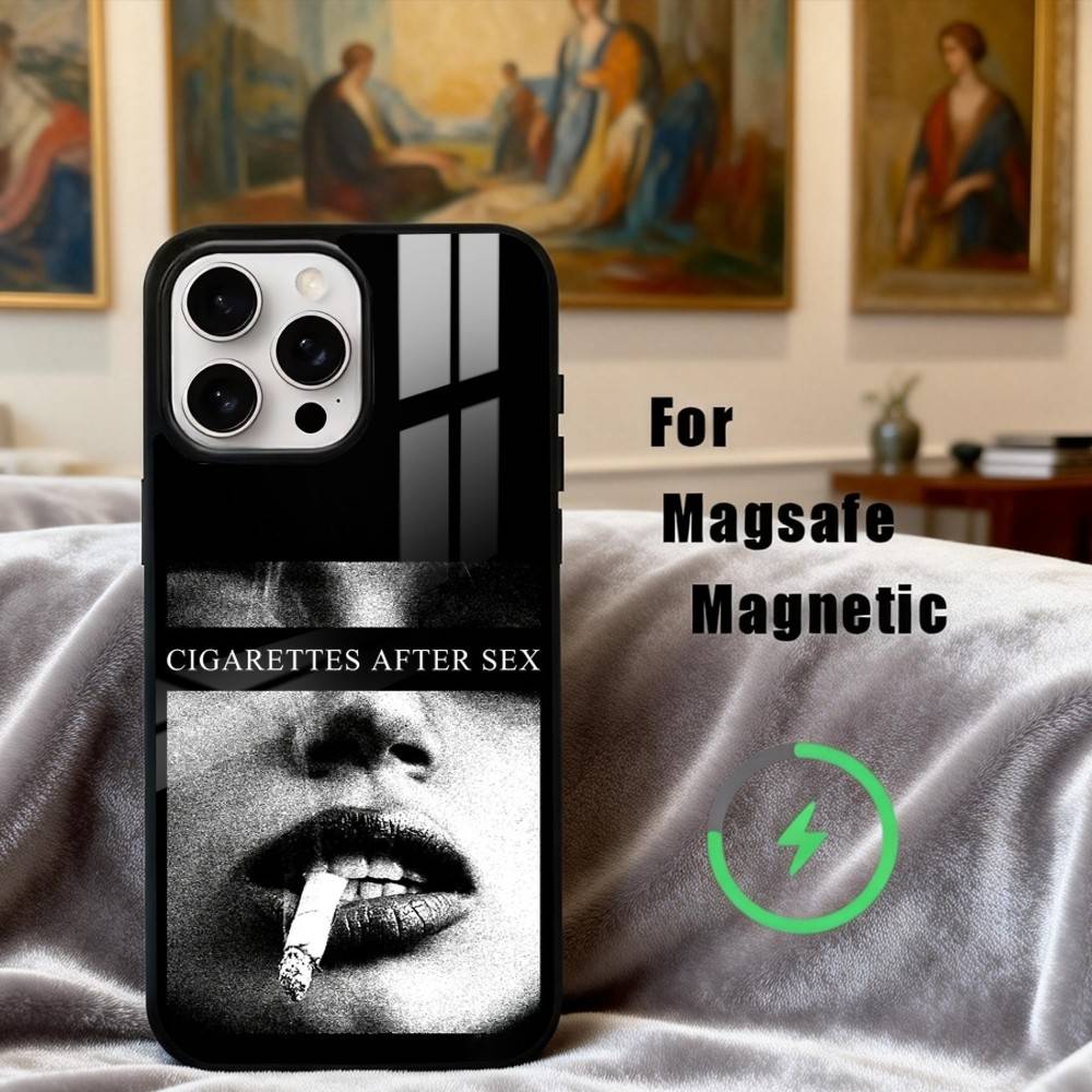 C-Cigarettes A-After Sex B-Band Phone Case For iPhone17,16,15,14,13,12,11 Plus,Pro Max Magnetic For Magsafe Wireless Charging