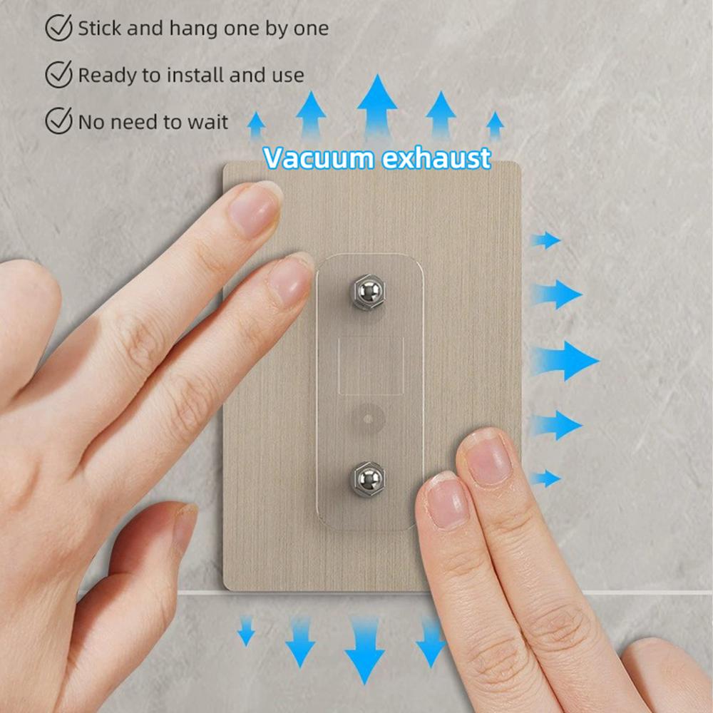 Bathroom Towel Rack Without Drilling Space Aluminum Shower Towel Holder Self-Adhesive Double Rod Towel Bar Bathroom Organizer