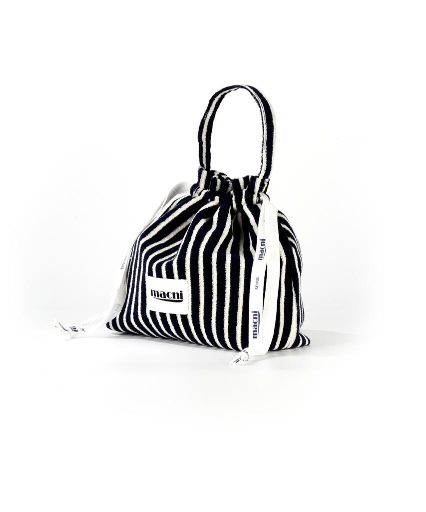 Macni Terry String Pouch Bag Navy