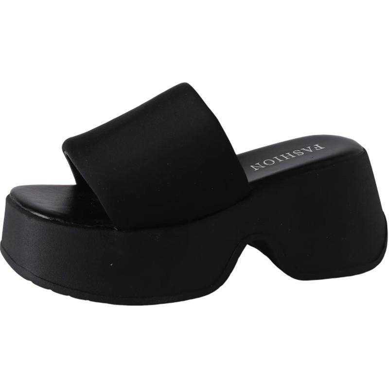 Home indoor non-slip and deodorant cool slippers women's summer wear 2025 new seaside beach shoes heightening sandals women