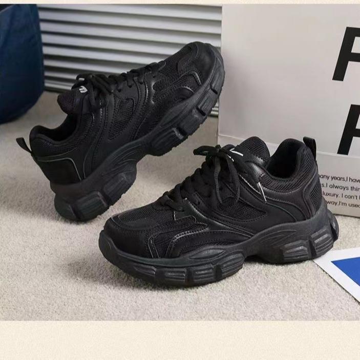 Thick-soled breathable running sneakers spring and autumn new dad shoes women's Korean version of fashion casual shoes heightening muffin shoes