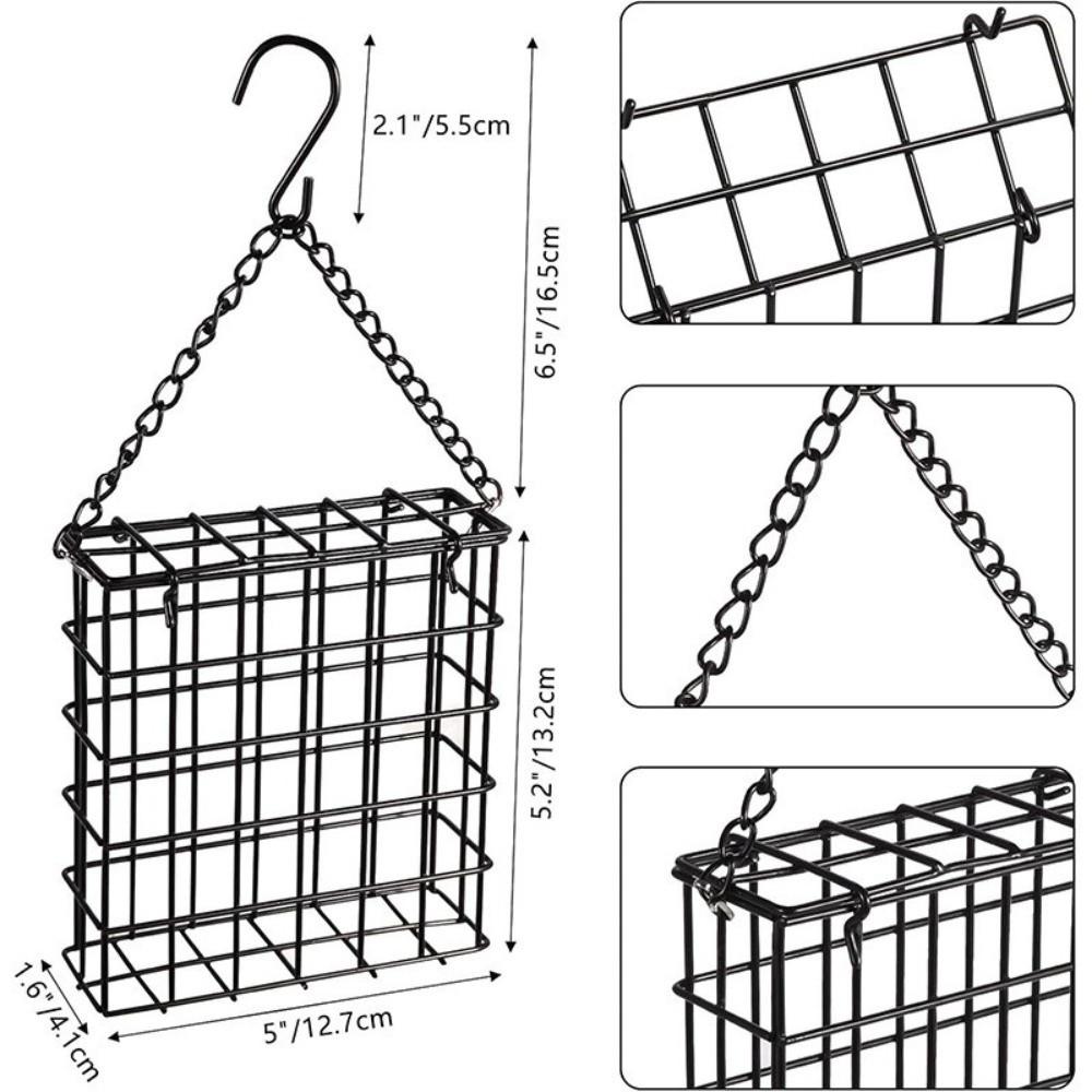 Square Suet Ball Bird Feeder Rust Resistant Bird Food Container Bird Food Device  Tree Hanging