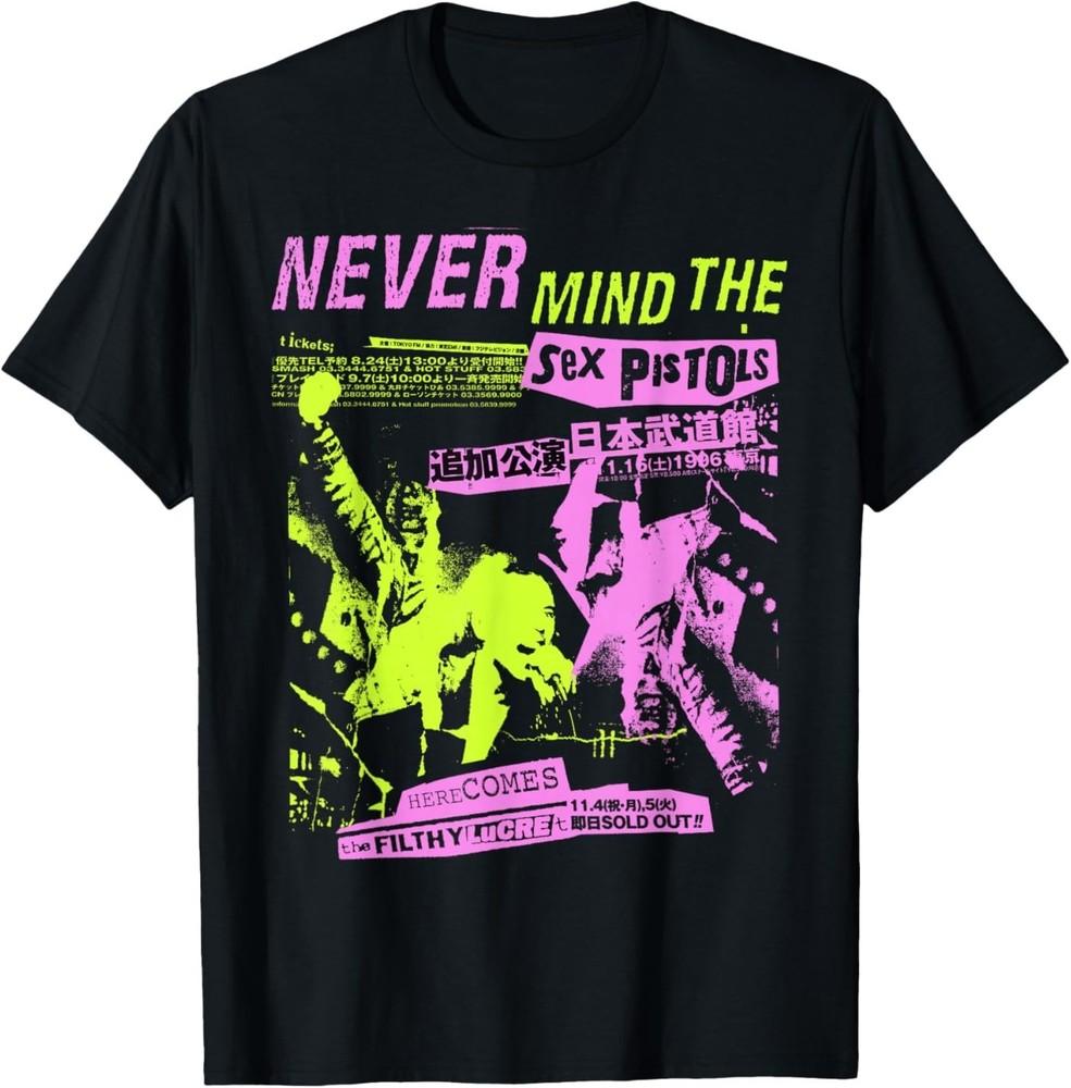 Sex Pistols Official Classic Japan Tour Pink Yellow T-Shirt Unisex T-Shirt L