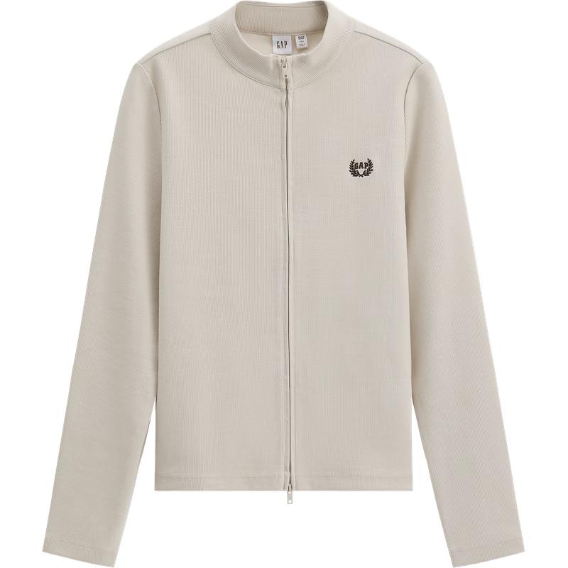 Gap Women s Embroidered Full-Zip Stand Collar Cardigan 165/84A