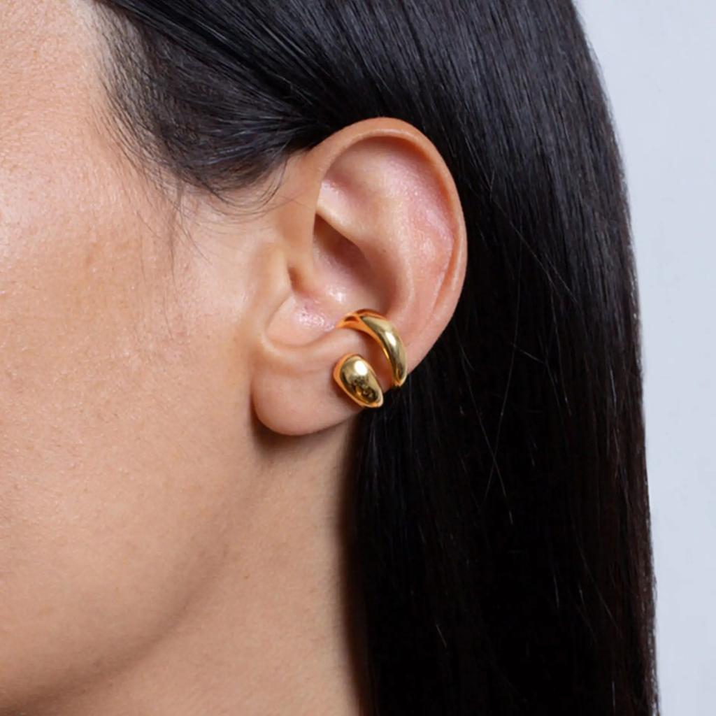 Punk Piercless Ear Clip Earring for Women Classic Gold Color Trendy Earcuff Earrings Girl Y2K Gift Simple Daily Wear Jewelry