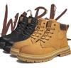 Martin Boots Men's 2 Leather High-top Rhubarb Boots, Winter Workwear Plush Cotton Shoes, Men's Snow