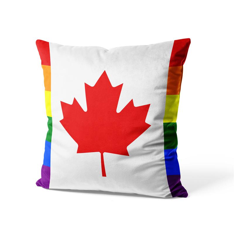 Aertemisi 18'' x 18'' Canada LGBT Rainbow Pride Square Throw Pillow Cushion Covers Cases Pillowcases for Sofa 45cm x 45cm