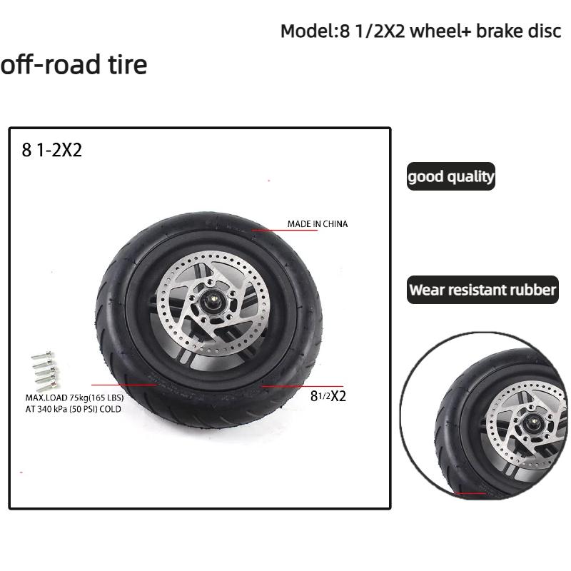 Electric Scooter 8 1/2x2 Tyre Rear Wheel Assembly for Xiaomi M365 M365 Pro Rear Tire Set Replacement Wheel Parts