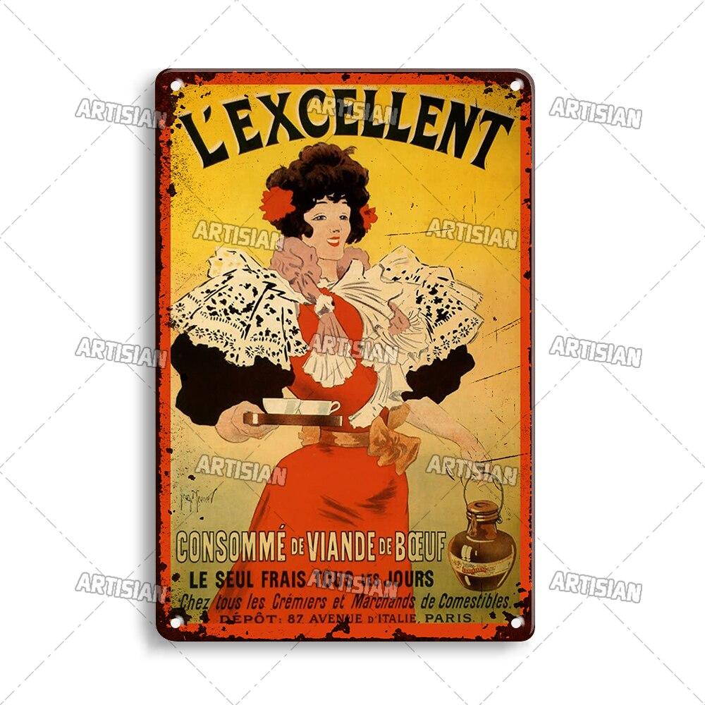 Vintage France Metal Sign  Funny Tin Travel Plaque for Home Bar Cafe Wall Decor  Rustic Metal Plate