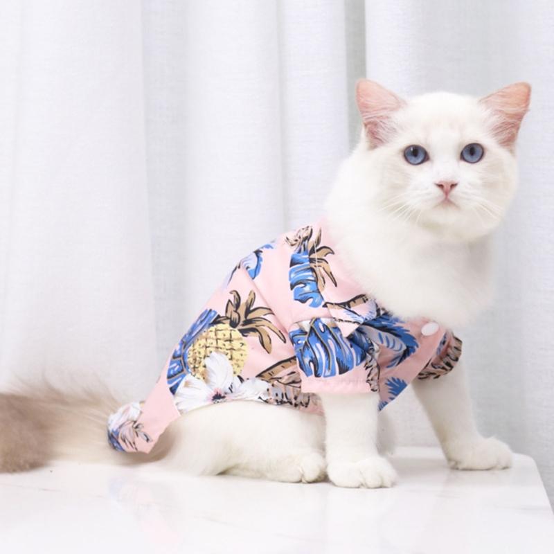 Lovely Puppy Beach Shirt Shirt T-shirt Shirt Pineapple Beach Outfit Shirt Costume Pet Outfit Party