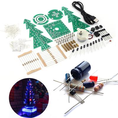 3D Rotating Colorful Music Christmas Tree LED DIY Kit 7 Colors RGB LED Flashing Christmas Tree Light Electronic Assemble Kit