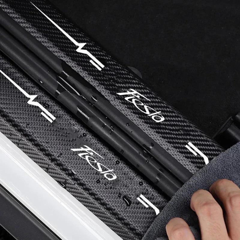 Car Door Sill Protector Stickers For Ford Fiesta Logo Badge Waterproof Decals Guard Plate Bumper Anti-Scratch Auto Accessories