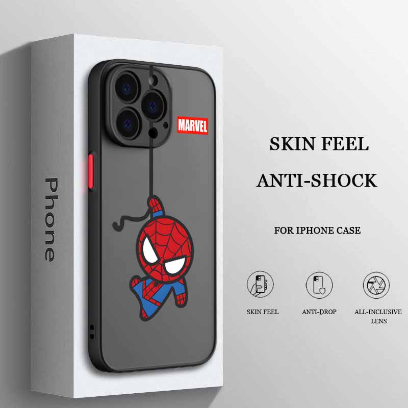 Spider-Man Uroczy Do iPhone 17 Air 16E 16 15 14 13 12 11 8 7 mini Pro Max Plus Matowy Półprzezroczysty Miękki Pokrowiec na Telefon