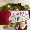 Yousheng Lighted Christmas Gnome Wreath Artificial Pine Spruce Wreath for Front Door Swedish Tomte Hanging Sign for Xmas Porch Indoor Outdoor Home