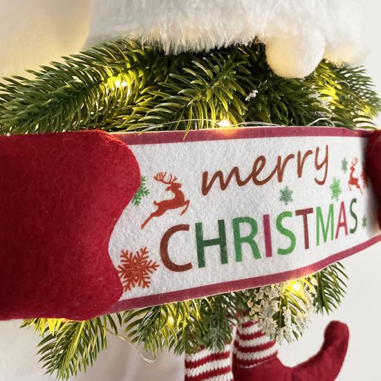 Yousheng Lighted Christmas Gnome Wreath Artificial Pine Spruce Wreath for Front Door Swedish Tomte Hanging Sign for Xmas Porch Indoor Outdoor Home