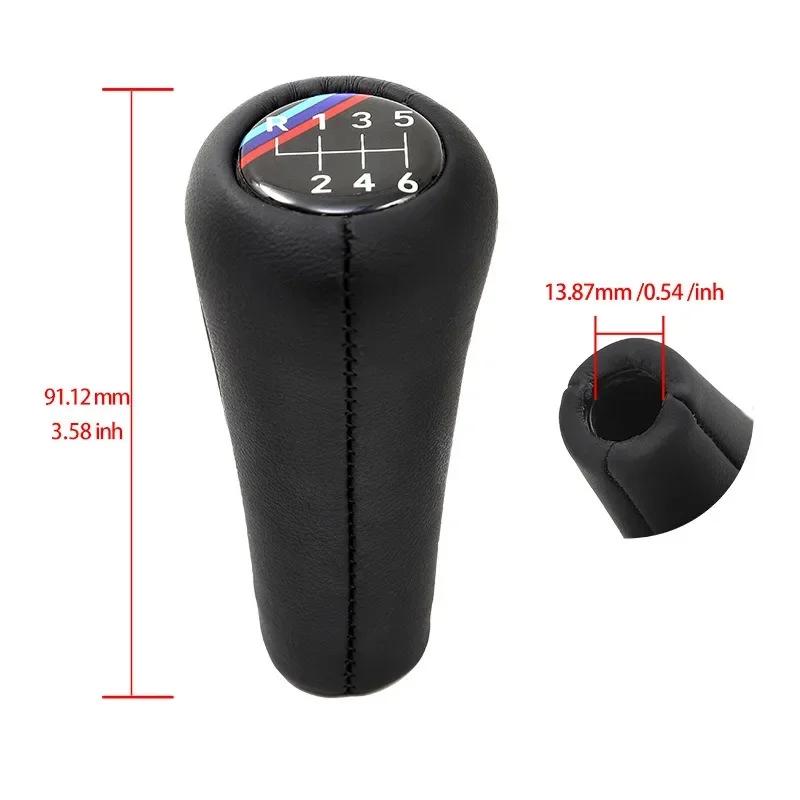 Auto 5 6-Gang Leder Schalthebel Schalthebelknauf Passend für BMW 1 3 5 6 Serie E30 E32 E34 E36 E38 E39 E46 E53 E60 E63 E83 E84 E90 E91