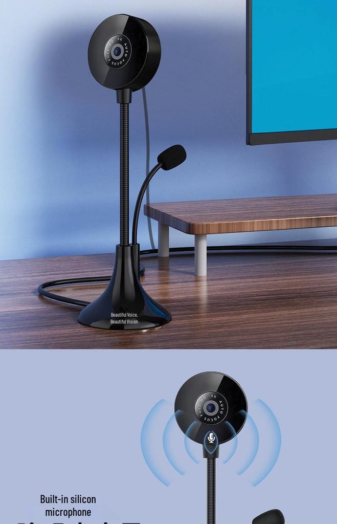 4K HD Webcam with Microphone for Desktop, Laptop, Streaming, Online Classes & Video Conferencing