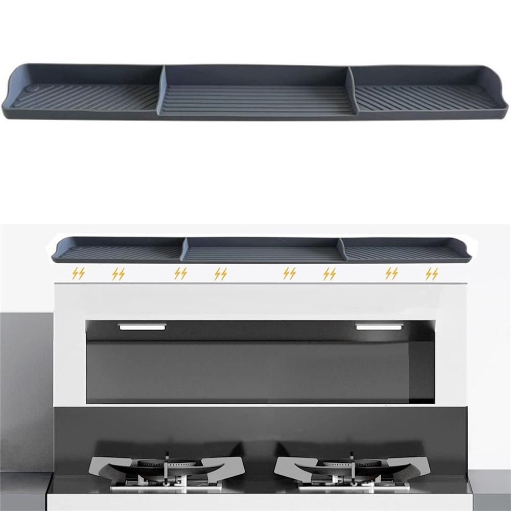 

30-inch kitchen stove top rack, stainless steel built-in non-slip rubber mat spice rack for flat-top stoves, kitchen organizer rack