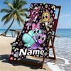Custom Name Personalized Dandy's World Print Beach Towel, for Trip Camping Beach Party Home Decor, Birthday Gift for Family & Friends