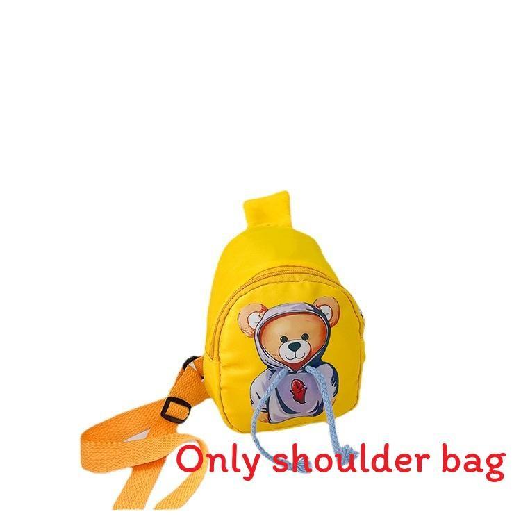 Hoodie Cartoon Teddy Bear Pattern Children Travel Shoulder Bag Oxford Material