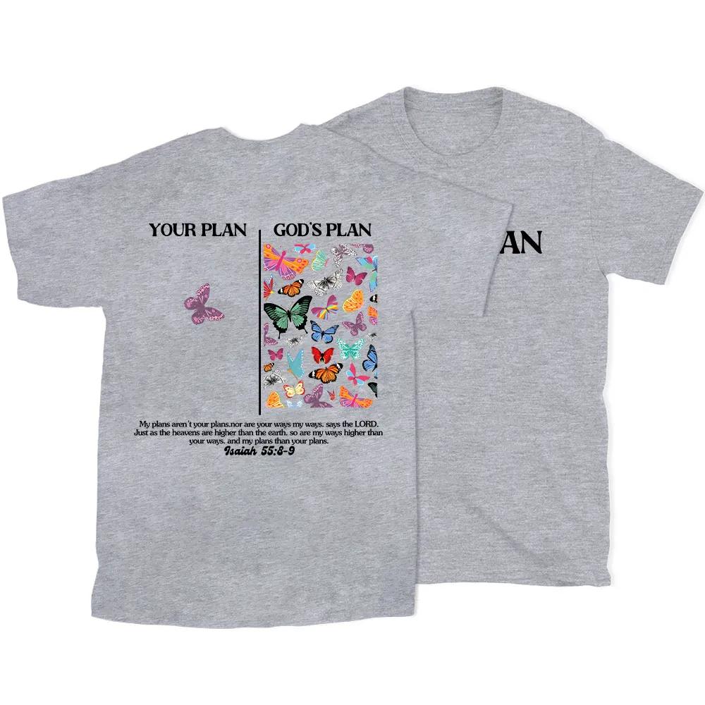 Summer 2026 New Your Plan and Gods Plan Christian High Quality Casual Breathable Unisexs and Womens Roundneck Tshirt