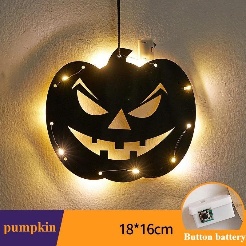 LED Light Up Halloween Hanging Ghost Spider Web Bat Ornaments Halloween Party Horror Props Indoor Outdoor Home Decoration Gifts