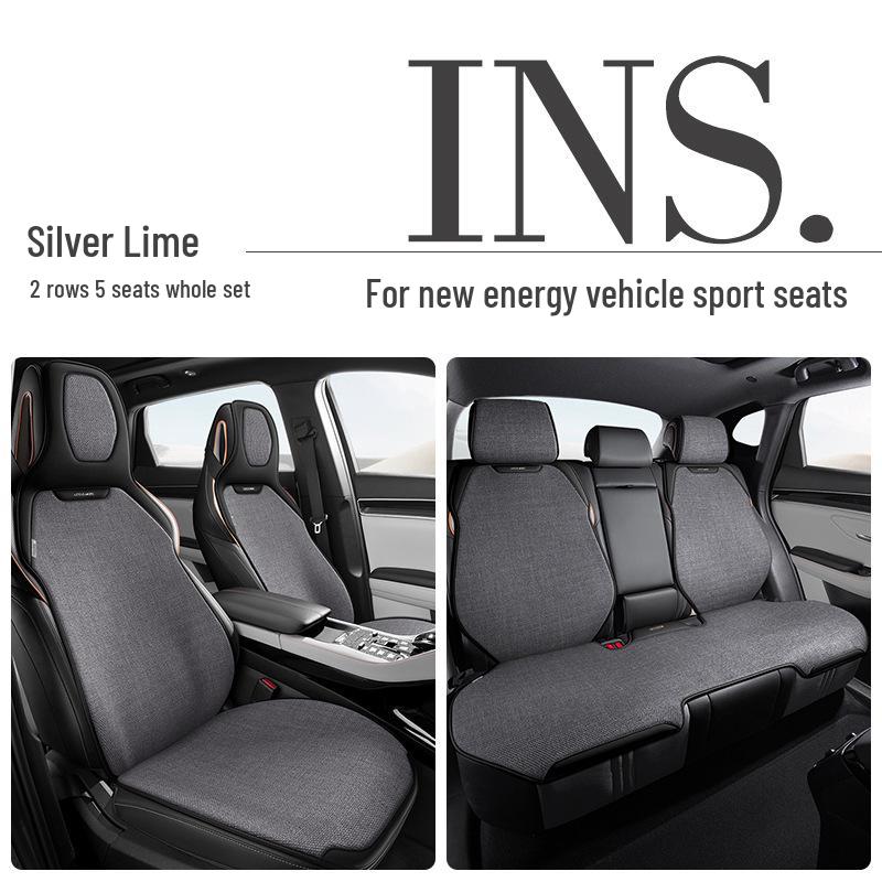 Universal Linen Car Seat Cushion - Breathable, High-End, Half-Wrap Design for All Seasons