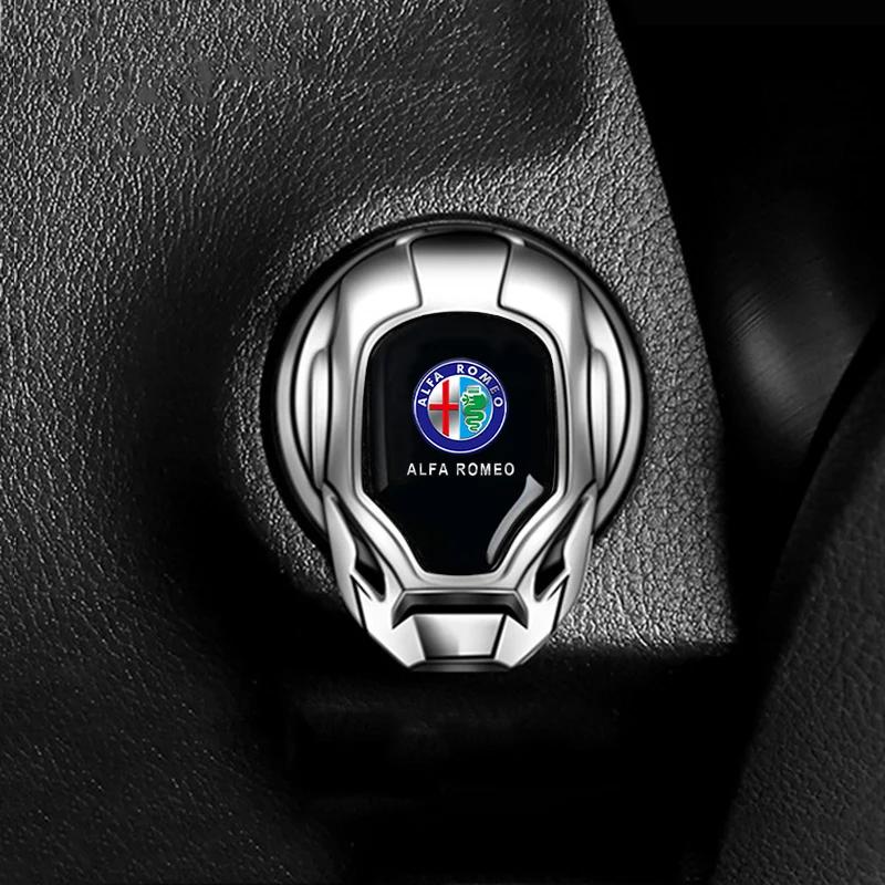 Car Engine Ignition Start Stop Button Protective Cover For Alfa Romeo Stelvio Brera Giulia 166 156 159 147 155 Mito GT Giulietta Bvn123