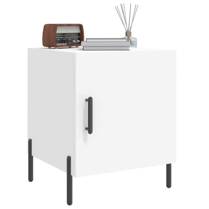 Table de chevet - Maison Exclusive - Blanc - 40x40x50 cm - Bois d'ingénierie