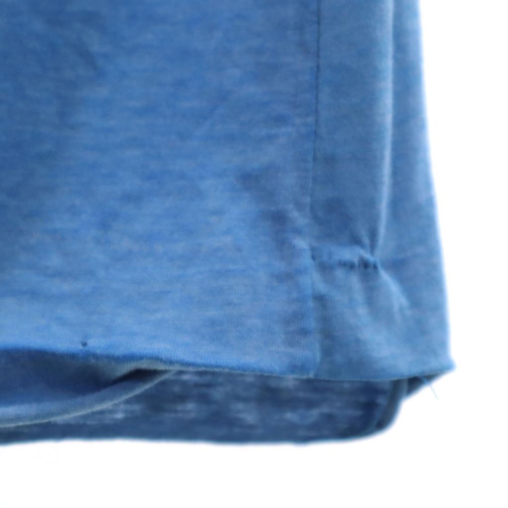 70s 80s Vintage Short Sleeve T-shirt Blue Single Stitch Men's Used