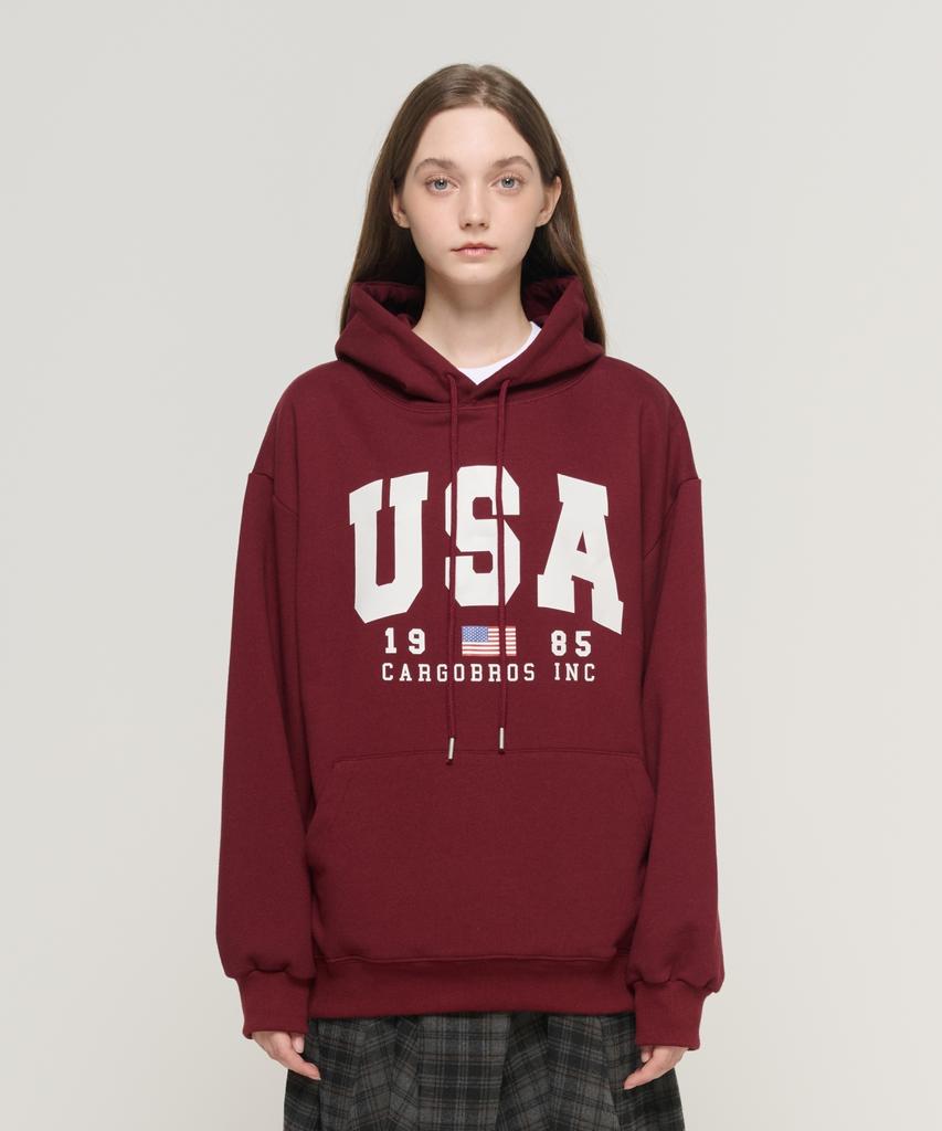 Amerikanischer Logo Hoodie (Wein)