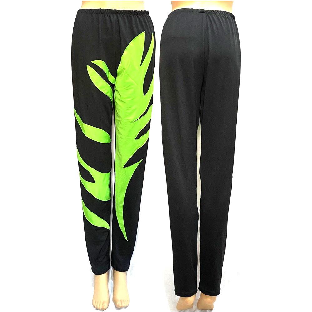Unisex Wrestling Trousers Tights/Pants Black/Green Spandex Wrestling