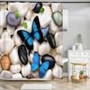 Bathroom shower curtain 3D beautiful butterfly printing polyester waterproof curtain home decoration curtain with hook 180x180cm