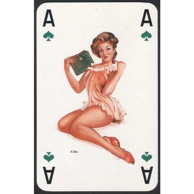 Custom Aluminum Tin Sign Art - Vintage Playing Cards and Women Wall Decor