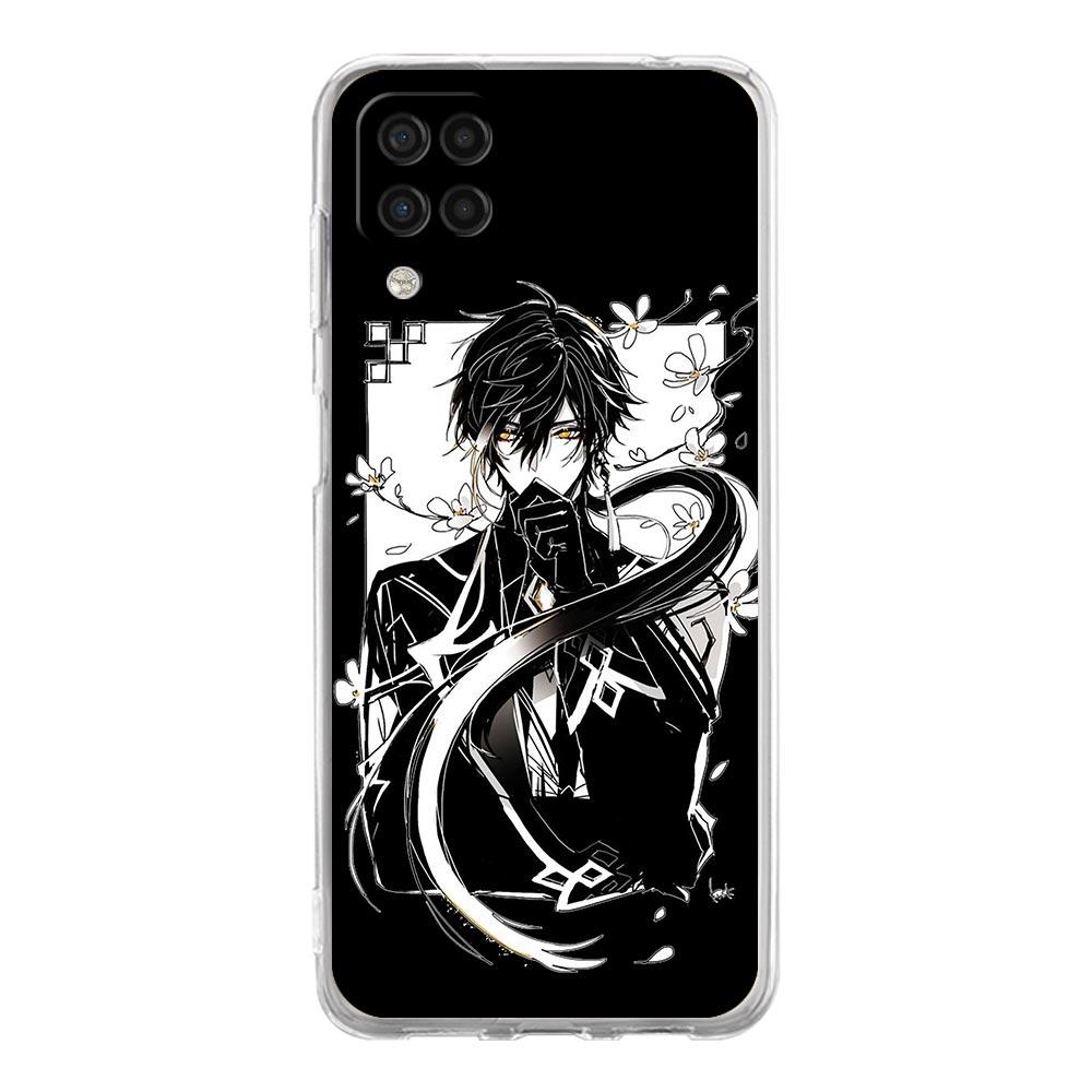 Genshin Impact Black and White Phone Case For Samsung A51 A71 A21S A12 A11 A31 A41 A01 A03S A13 A33 A73 A53 A52 A32 5G A23 Cover