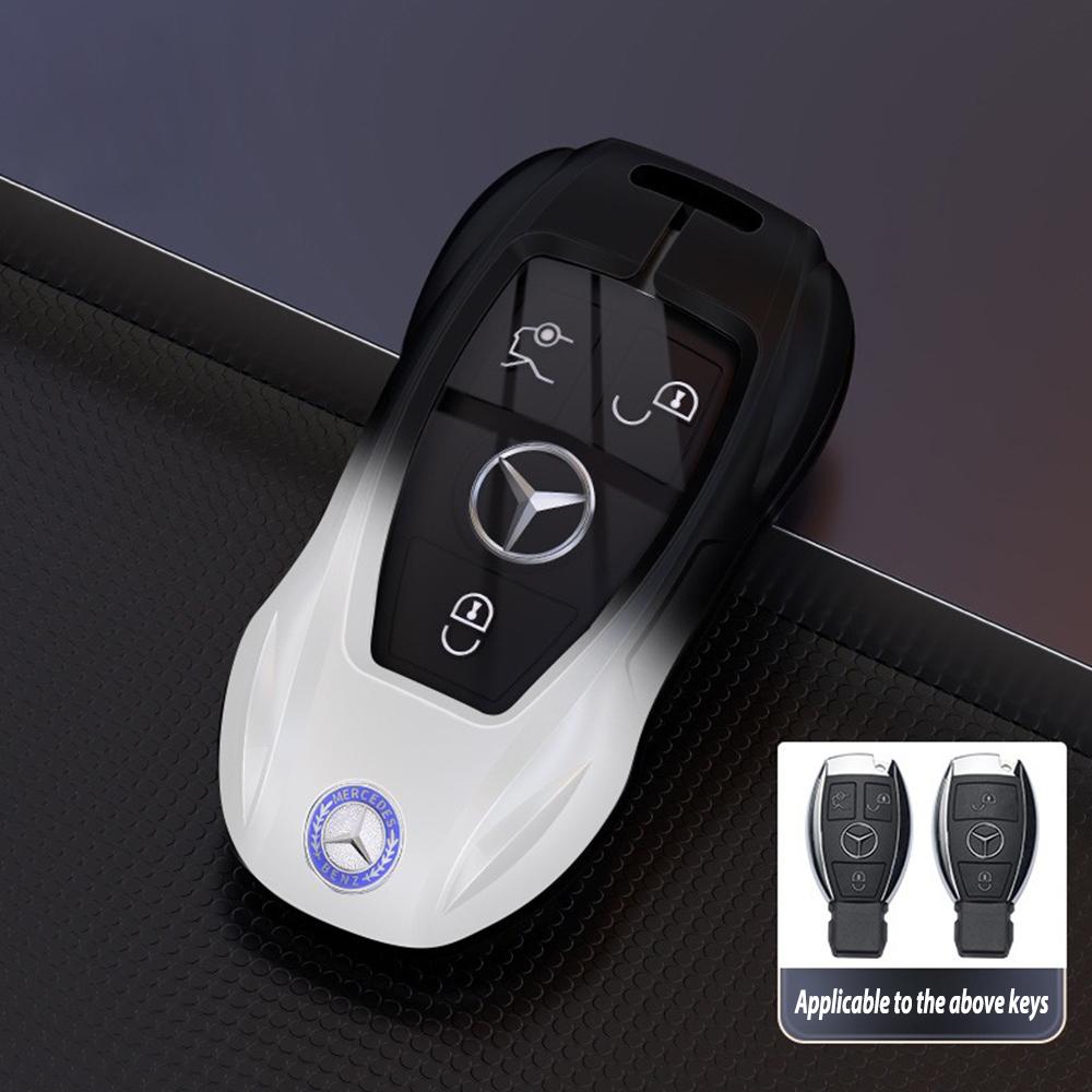 Fashion Ziny Alloy Car Key Case Cover Shell for Mercedes Benz AMG A B C E S Class W204 W205 W210 W212 W213 W176 W463 GLC GLB GLE