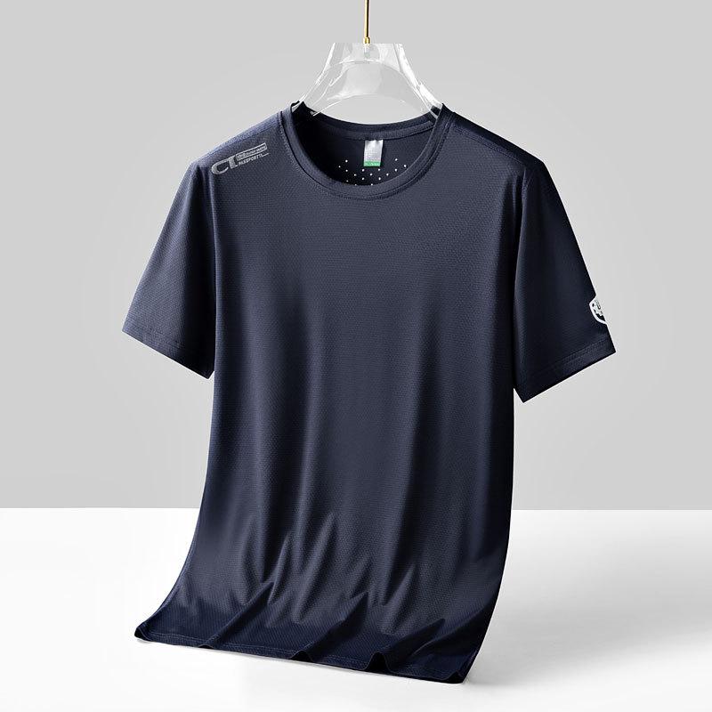 

Летняя футболка из сетки UPF50 с быстрым высыханием и ледяного шелка - Защита от солнца, Дышащая, Тонкий спортивный топ для фитнеса. 3XL